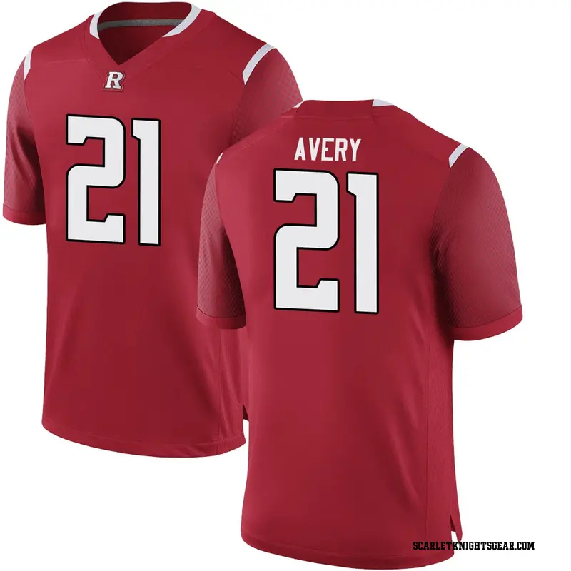 Game Men's Tre Avery Rutgers Scarlet Knights Scarlet Football College Jersey
