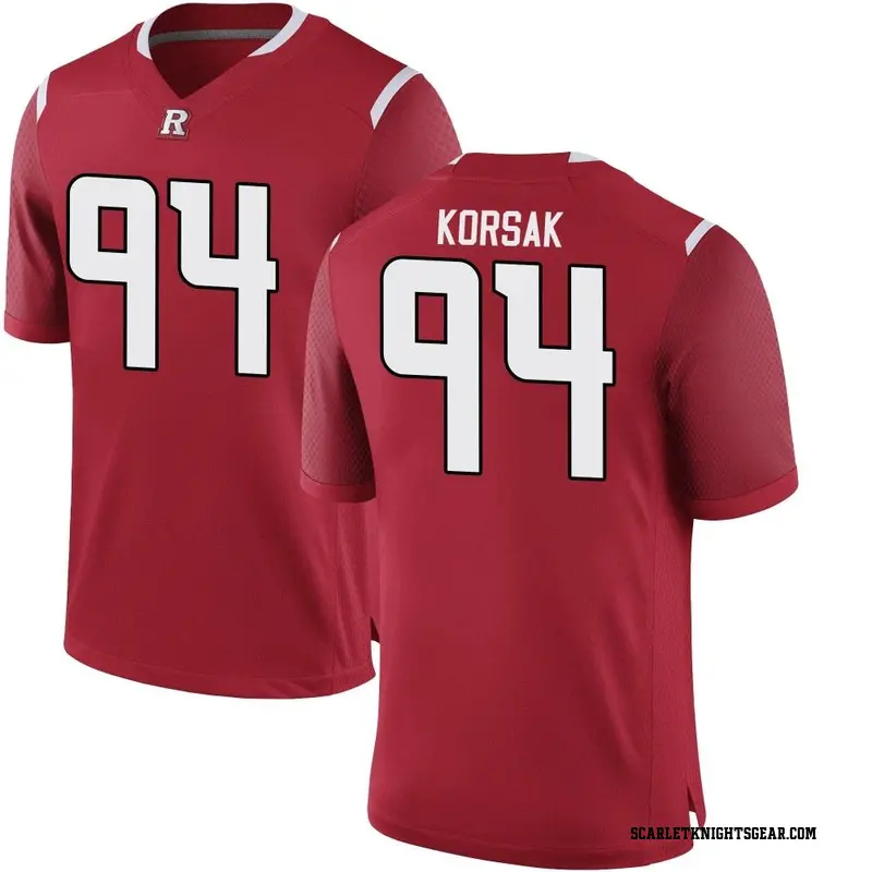 Replica Men's Adam Korsak Rutgers Scarlet Knights Scarlet Football College Jersey